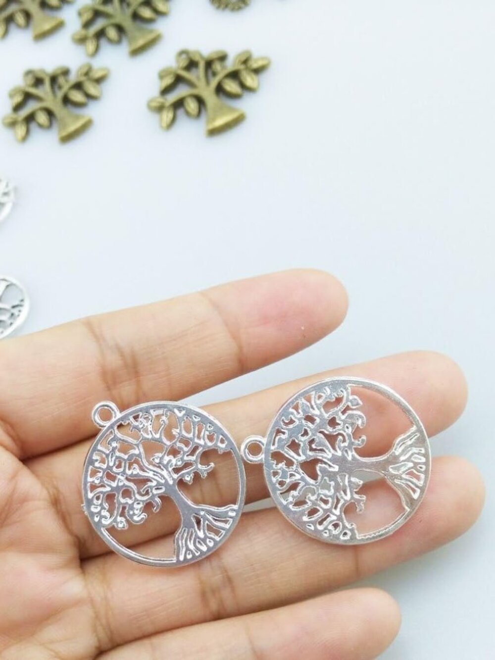 Pack of 45 Alloy Tree of Life Charms Pendents Jewelry Findings for Making Bracel - Picture 7 of 9